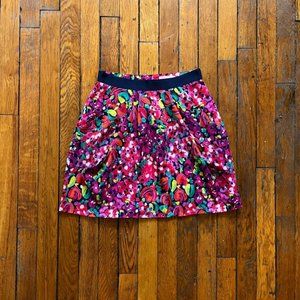 Lily Pulitzer Women Multicolor Pink Green Multicolor Floral Flower‎ Mini Skirt